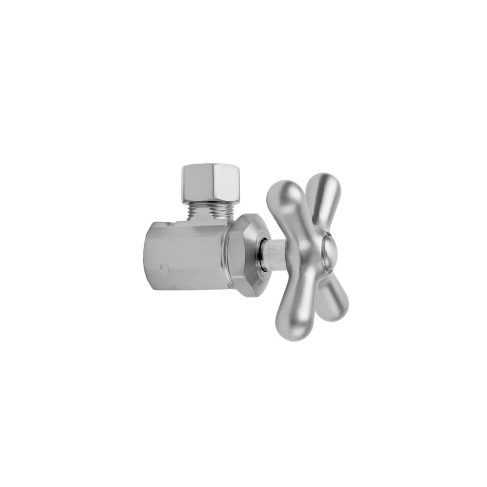 Multi Turn Angle Pattern 3/8" IPS x 3/8" O.D. Supply Valve with Cross Handle in Multiple Finishes