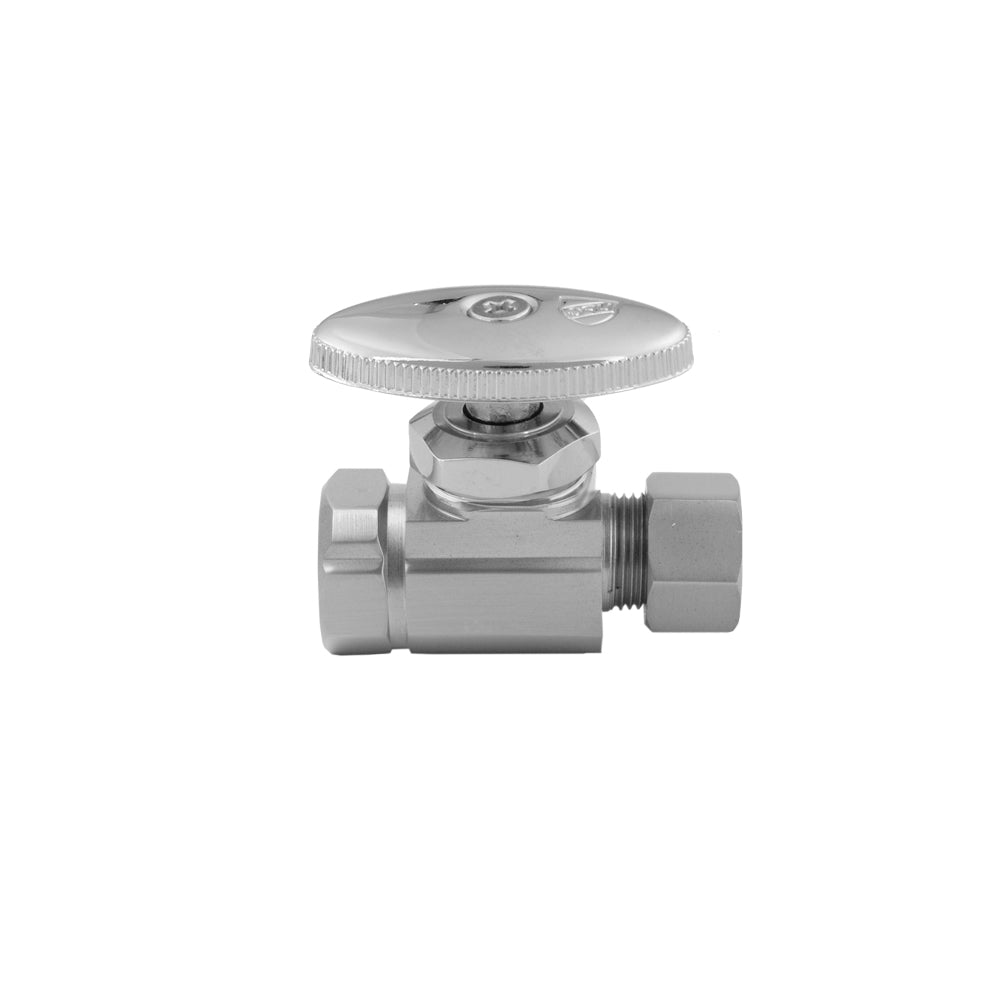 Multi Turn Straight Pattern 3/8" IPS x 3/8" O.D. Supply Valve with Oval Handle in Multiple Finishes