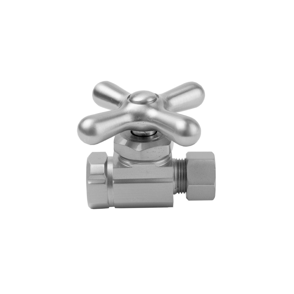 Multi Turn Straight Pattern 3/8" IPS x 3/8" O.D. Supply Valve with Cross Handle in Multiple Finishes