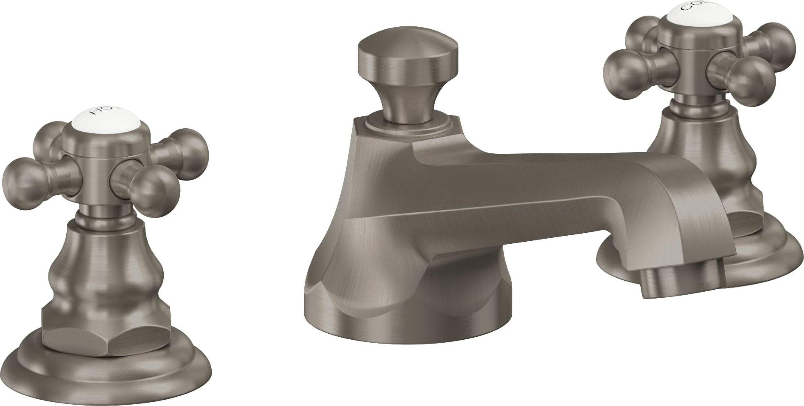 California Faucets - 6002ZB-GRP - 8" Widespread Lavatory Faucet with ZeroDrain - Graphite (PVD) - Del Mar