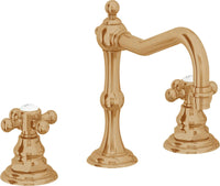 California Faucets - 6102X-BBU - 8" Widespread Lavatory Faucet - Burnished Brass Uncoated - Salinas