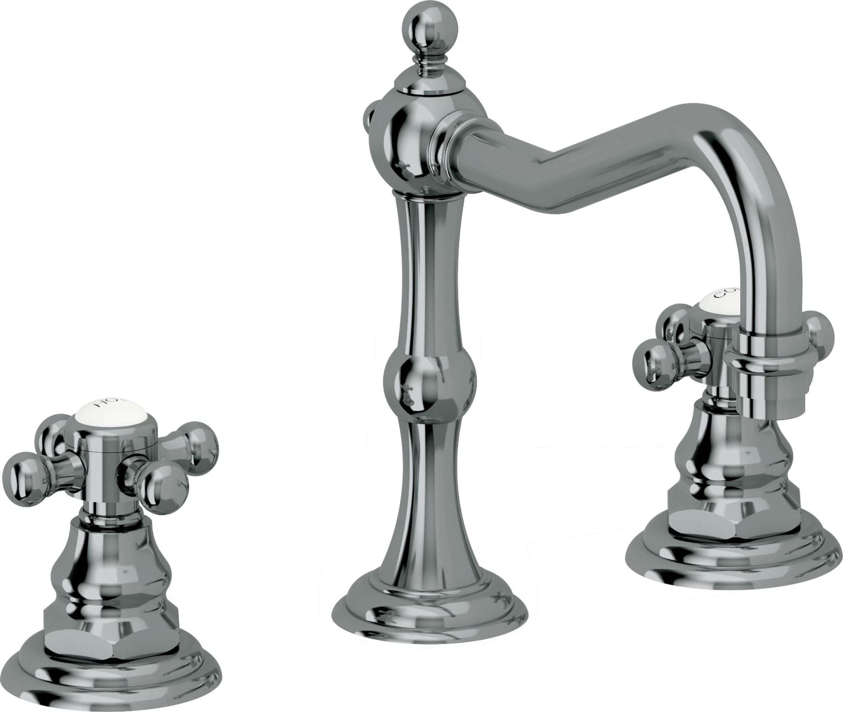 California Faucets - 6102X-BLKN - 8" Widespread Lavatory Faucet - Black Nickel (PVD) - Salinas