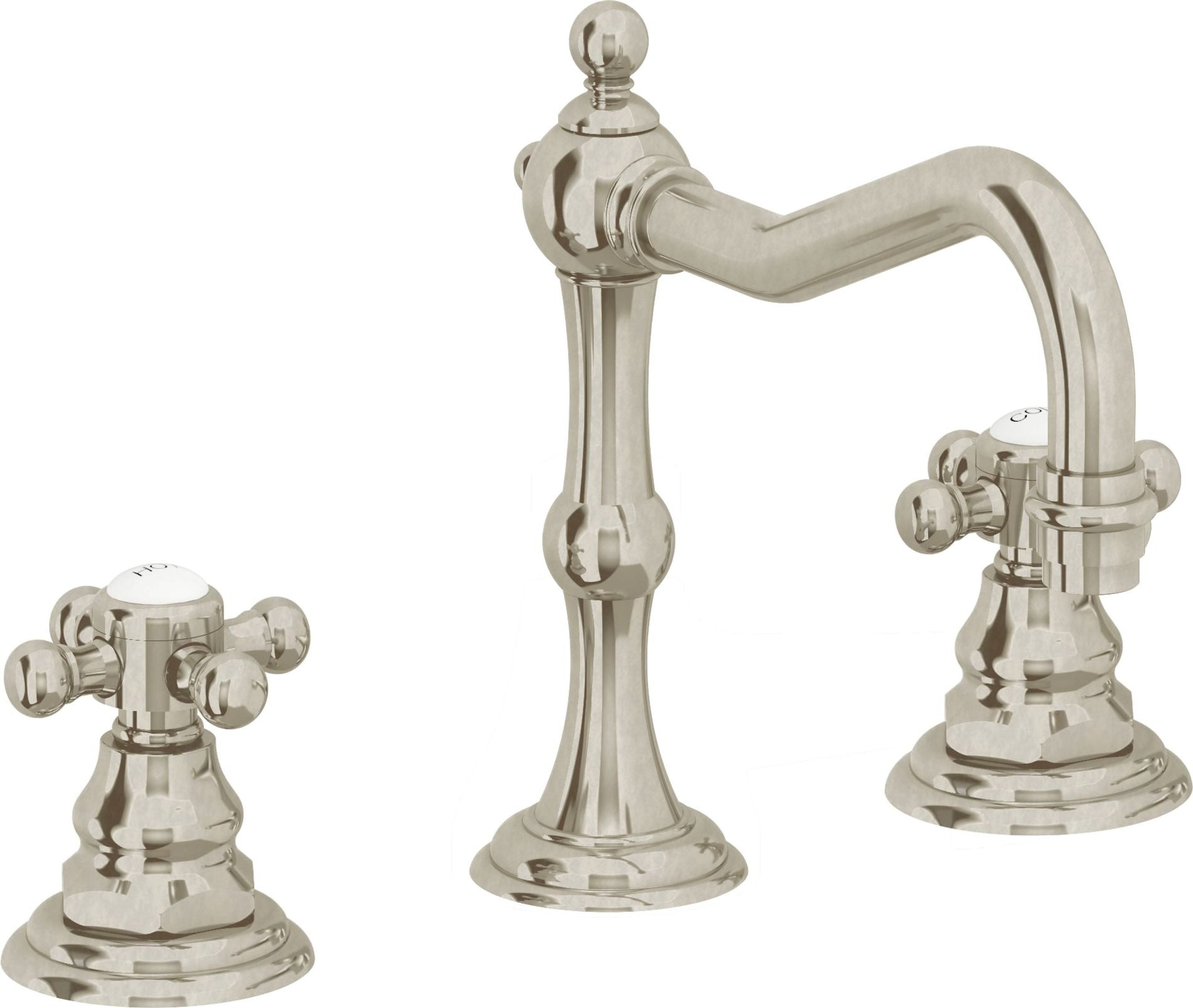 California Faucets - 6102X-BNU - 8" Widespread Lavatory Faucet - Burnished Nickel Uncoated - Salinas