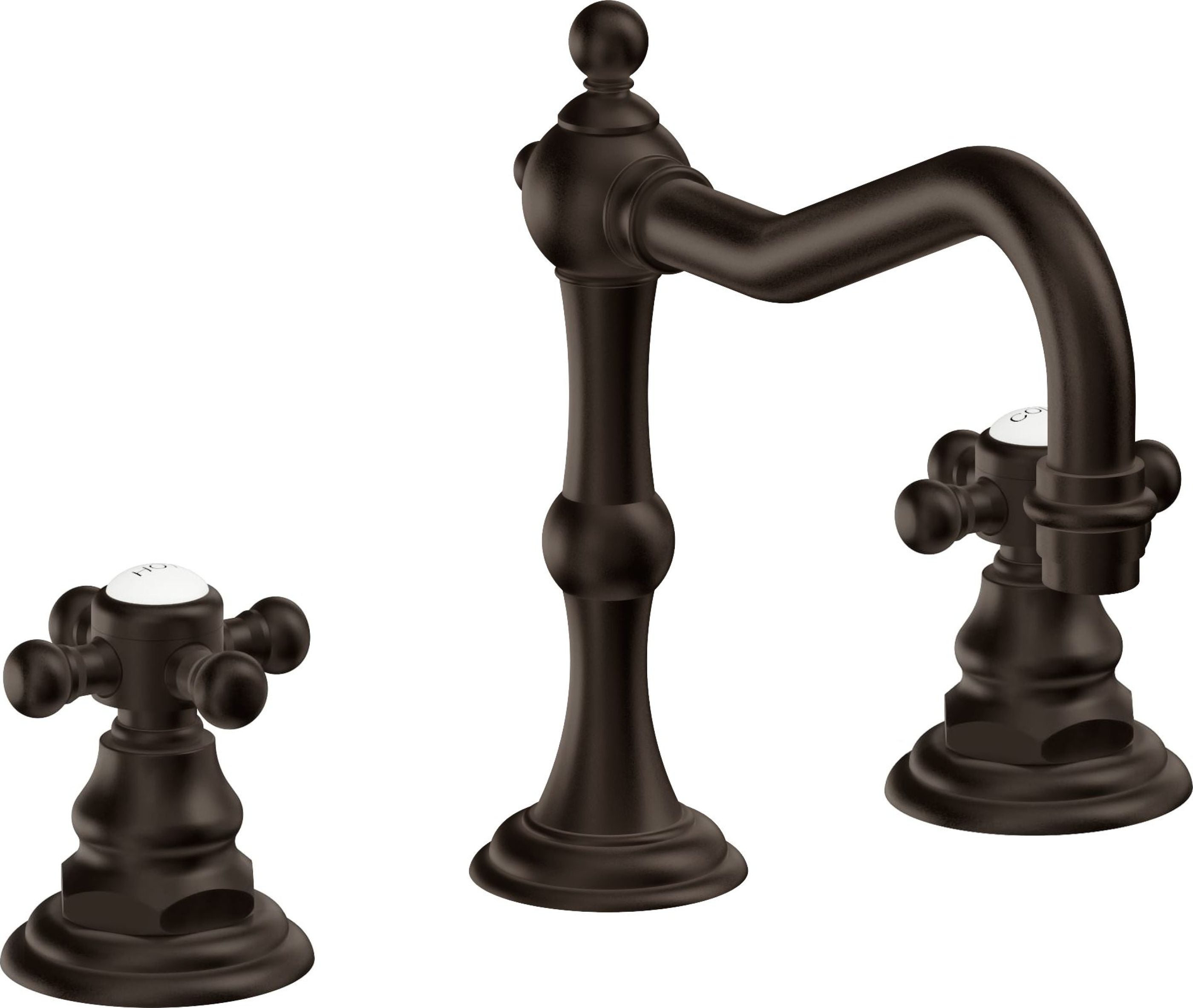 California Faucets - 6102XZBF-BTB - 8" Widespread Lavatory Faucet with Completely Finished ZeroDrain - Bella Terra Bronze - Salinas