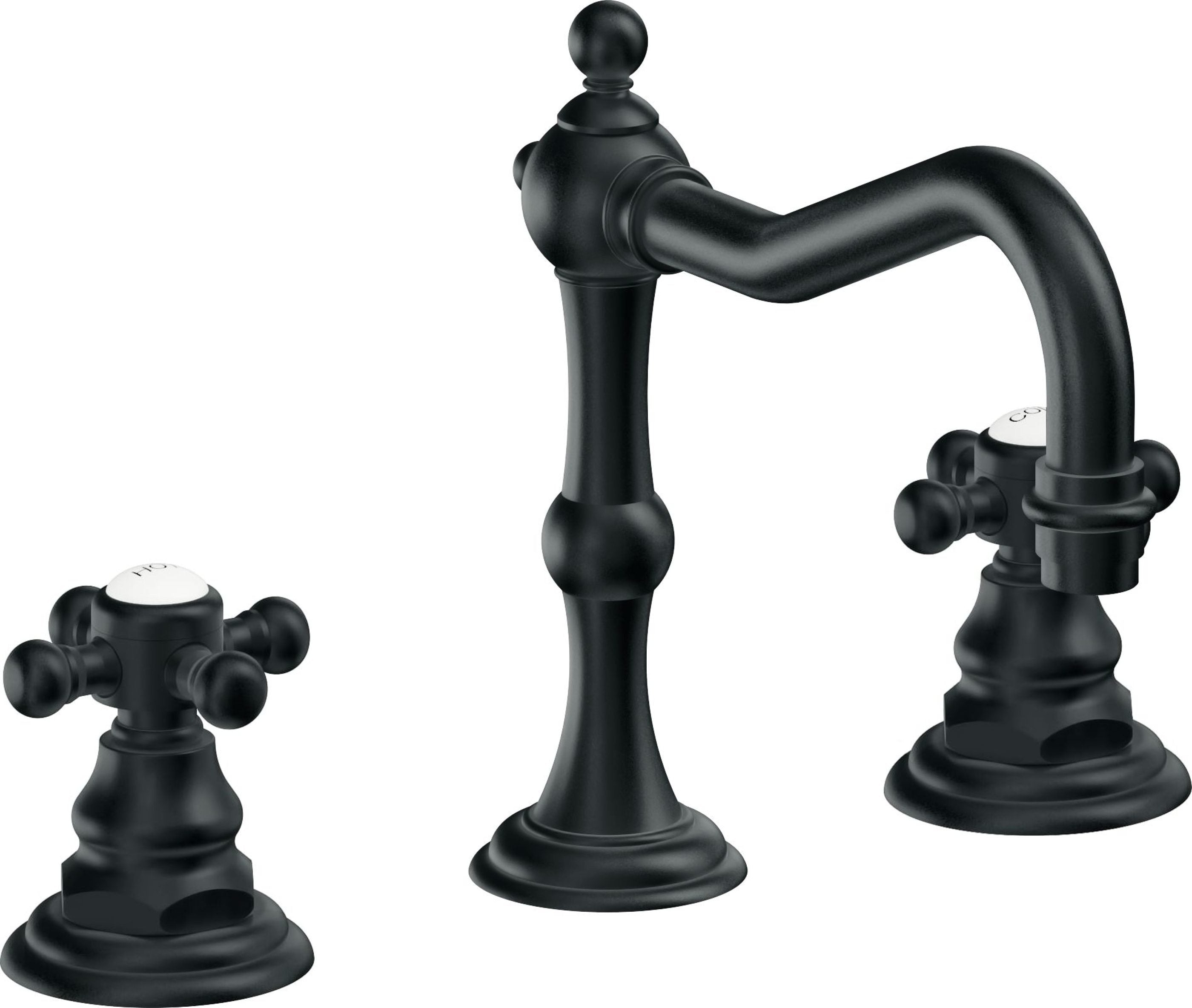 California Faucets - 6102X-CB - 8" Widespread Lavatory Faucet - Carbon (PVD) - Salinas