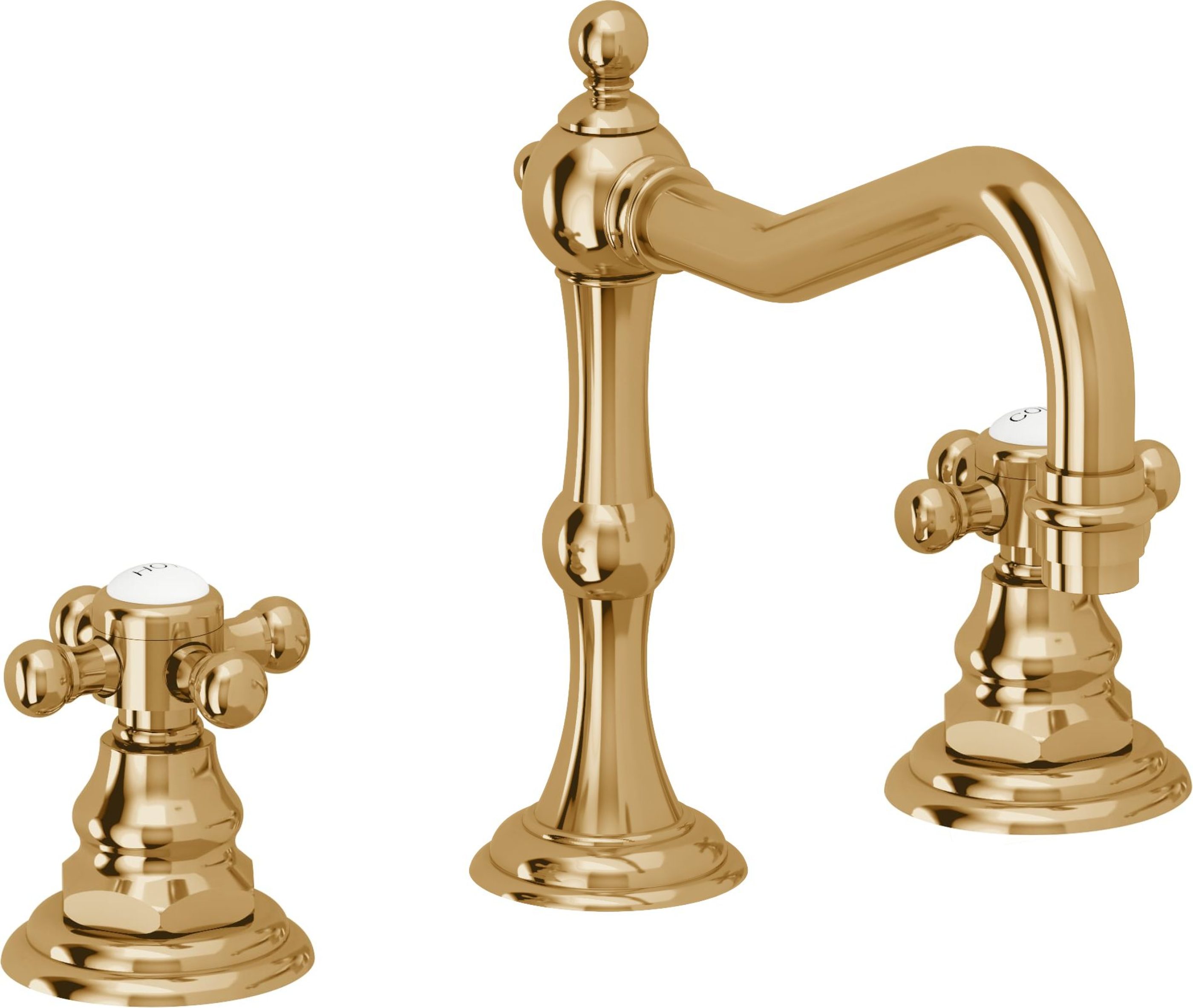 California Faucets - 6102XZBF-FRG - 8" Widespread Lavatory Faucet with Completely Finished ZeroDrain - French Gold (PVD) - Salinas