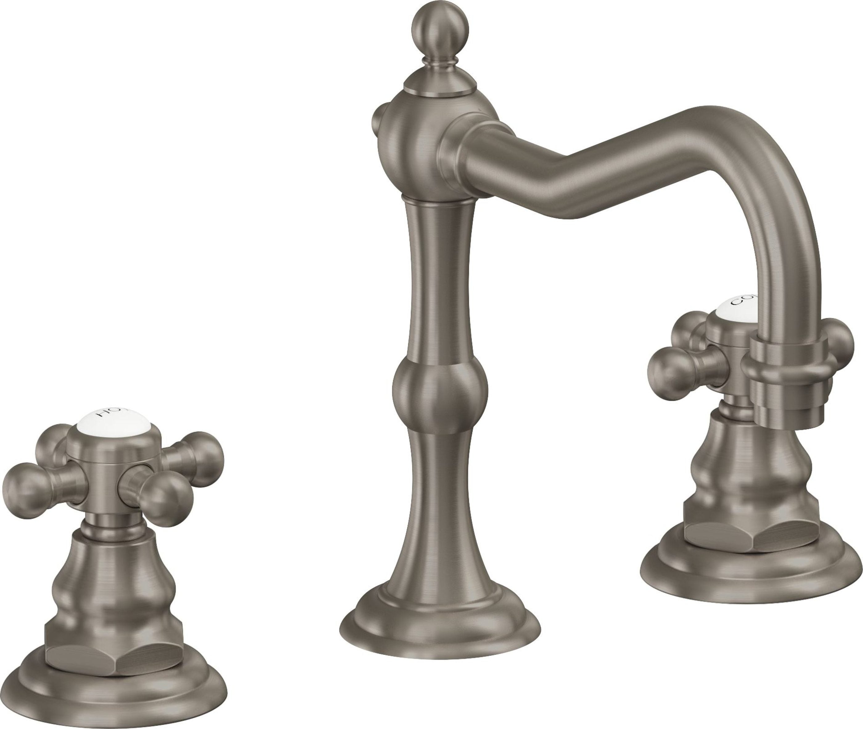 California Faucets - 6102XZBF-GRP - 8" Widespread Lavatory Faucet with Completely Finished ZeroDrain - Graphite (PVD) - Salinas