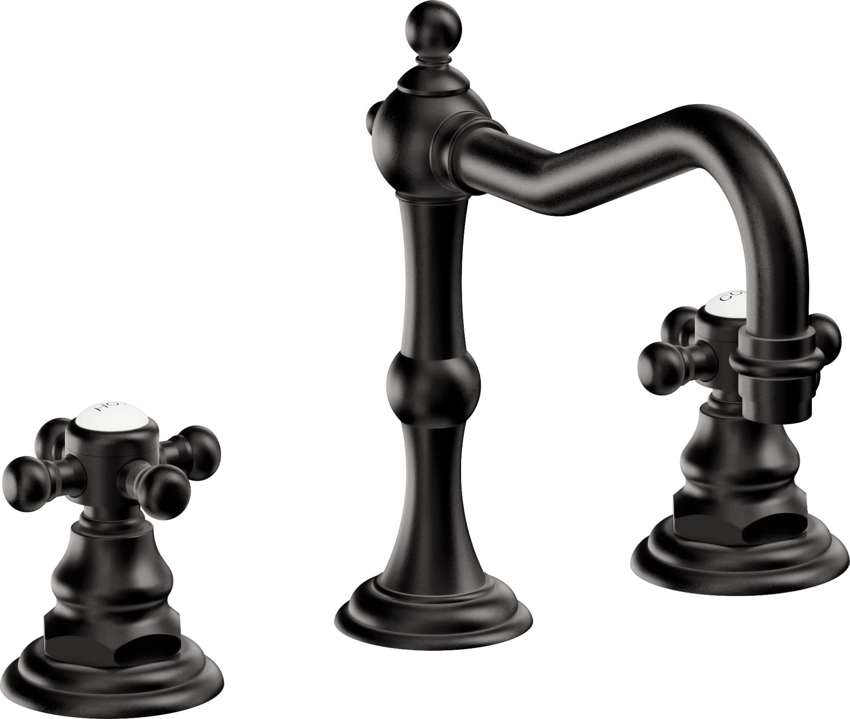 California Faucets - 6102X-MBLK - 8" Widespread Lavatory Faucet - Matte Black - Salinas