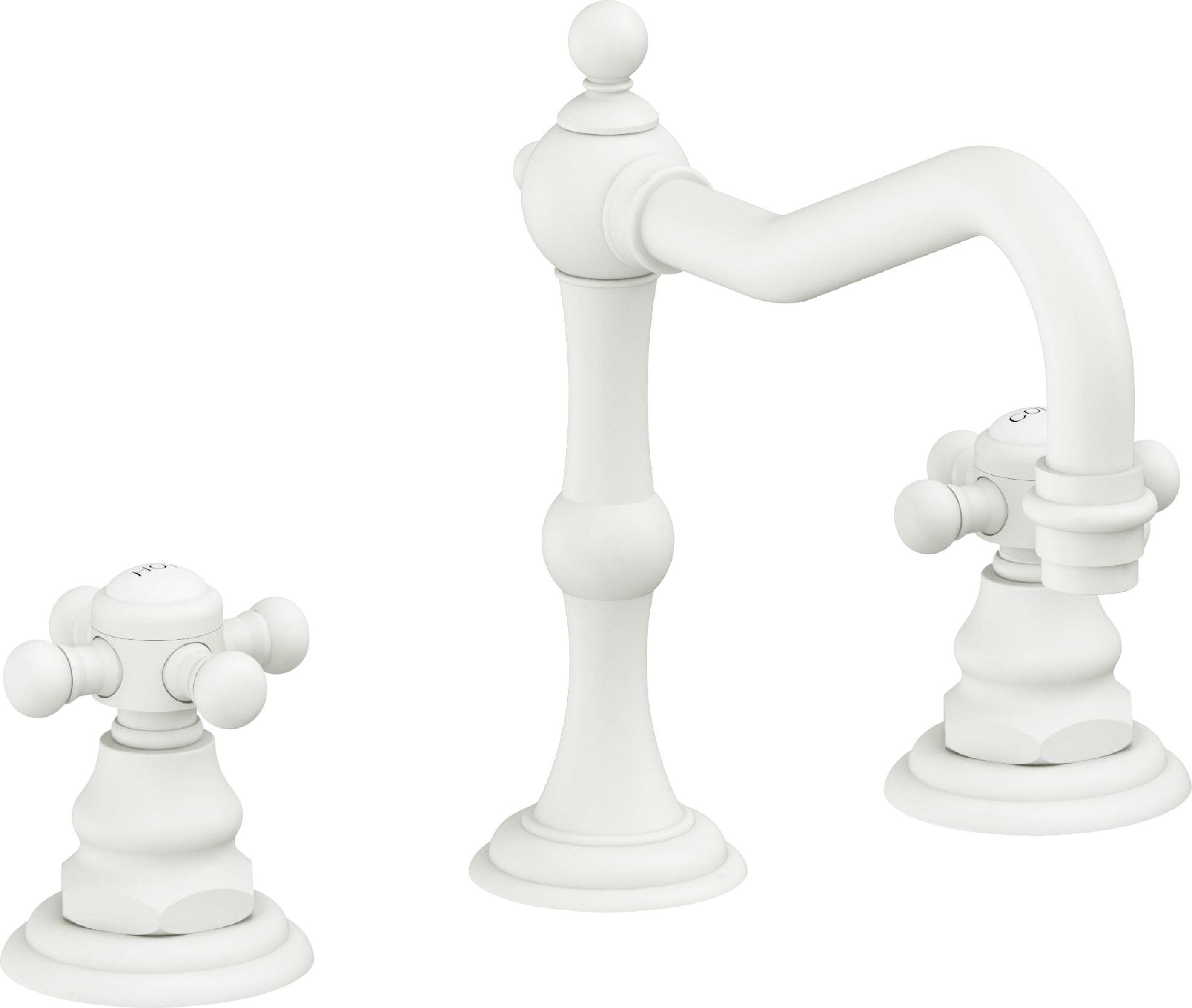 California Faucets - 6102X-MWHT - 8" Widespread Lavatory Faucet - Matte White - Salinas