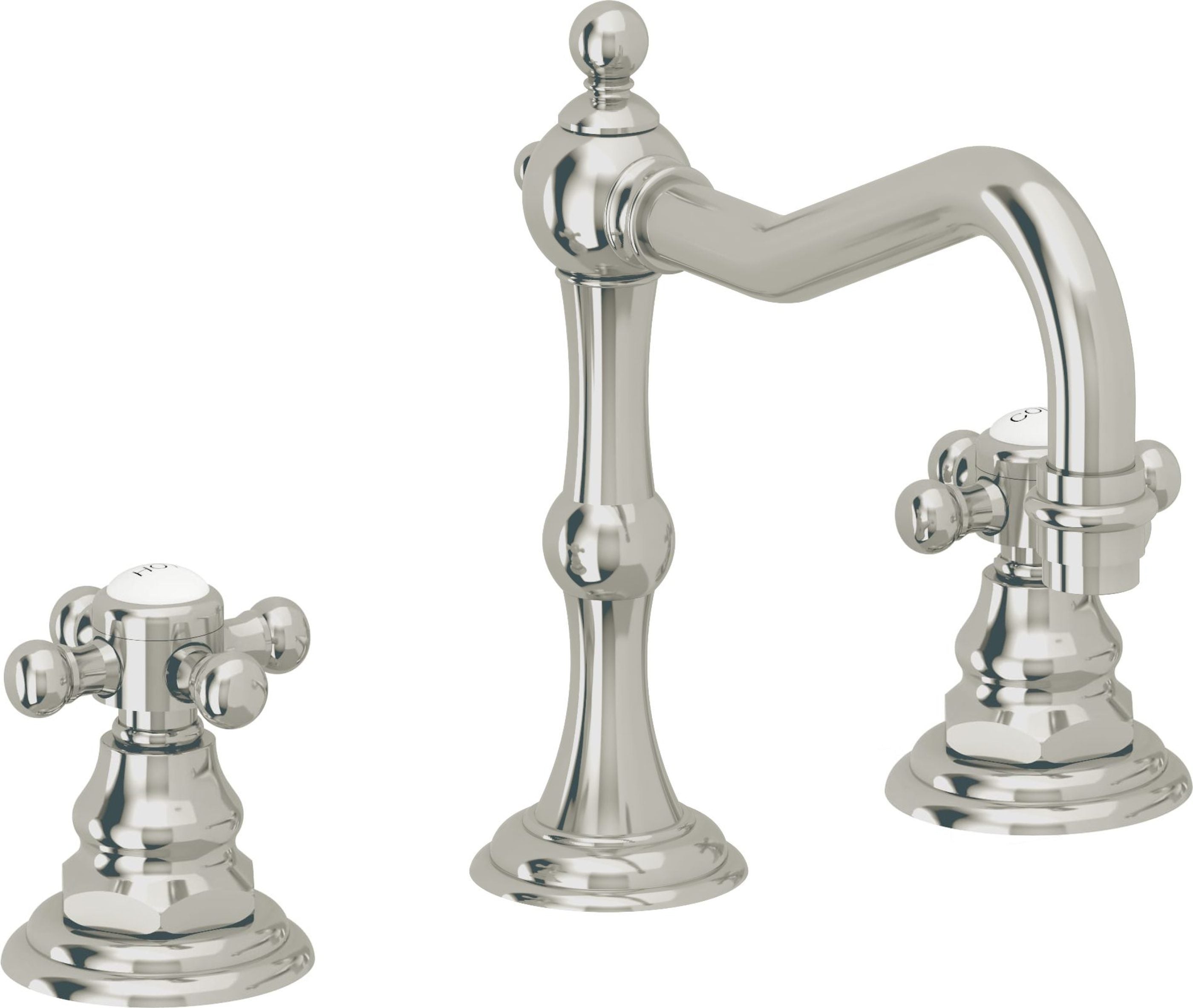 California Faucets - 6102XZBF-PN - 8" Widespread Lavatory Faucet with Completely Finished ZeroDrain - Polished Nickel (PVD) - Salinas