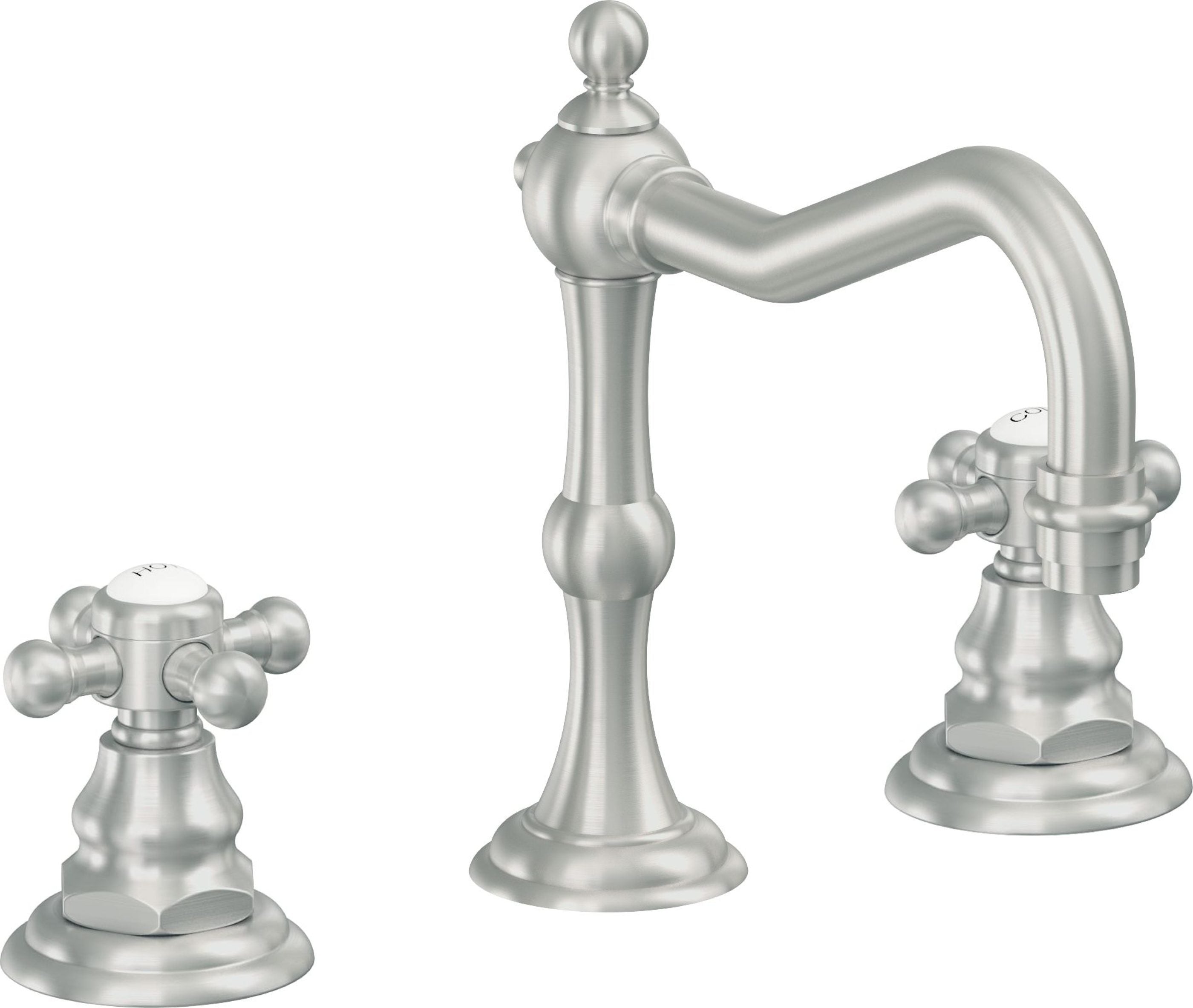 California Faucets - 6102XZBF-SC - 8" Widespread Lavatory Faucet with Completely Finished ZeroDrain - Satin Chrome (PVD) - Salinas