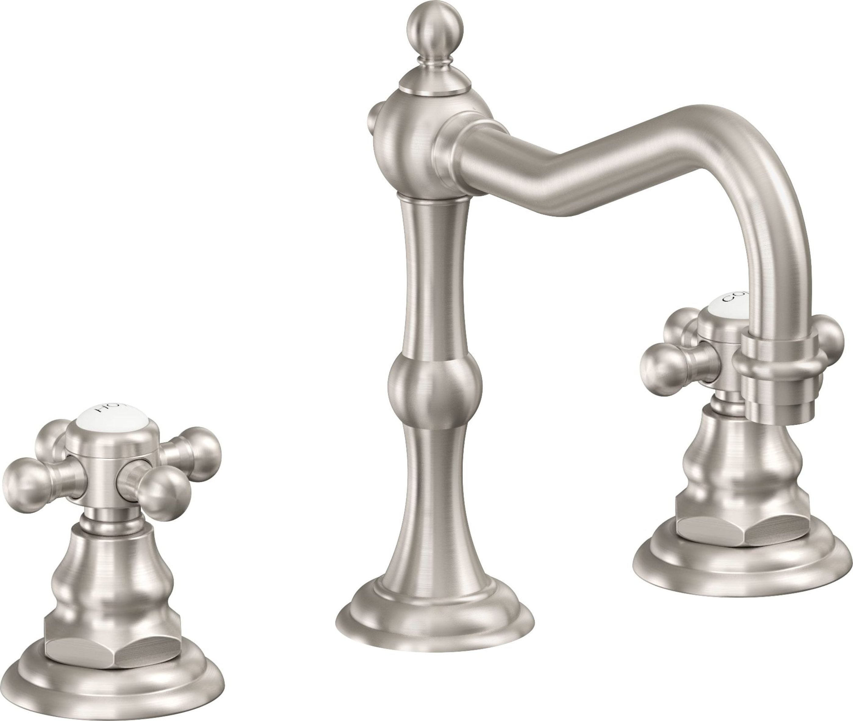 California Faucets - 6102X-USS - 8" Widespread Lavatory Faucet - Ultra Stainless Steel (PVD) - Salinas