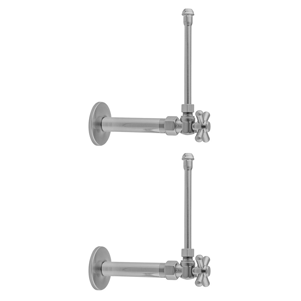 Quarter Turn Angle Pattern 3/8" IPS x 3/8" O.D. Faucet Supply Kit with Standard Cross Handle, 20" Supply Tubes, Escutcheons in Multiple Finishes - Maison&Co.