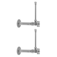 Quarter Turn Angle Pattern 3/8" IPS x 3/8" O.D. Faucet Supply Kit with Standard Cross Handle, 20" Supply Tubes, Escutcheons in Multiple Finishes - Maison&Co.