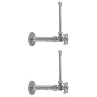 Quarter Turn Angle Pattern 1/2" IPS x 3/8" O.D. Faucet Supply Kit with Contempo Cross Handle, 20" Supply Tubes, Escutcheons in Multiple Finishes - Maison&Co.
