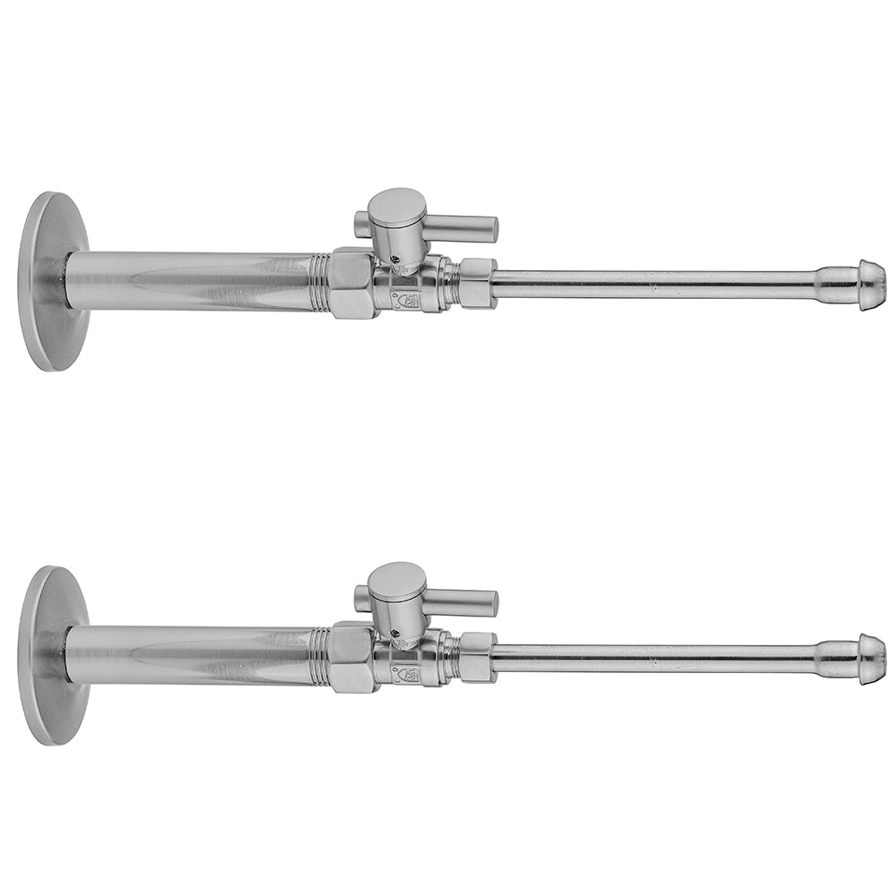 Quarter Turn Straight Pattern 1/2" IPS x 3/8" O.D. Faucet Supply Kit with Contempo Lever Handle, 20" Supply Tubes, Escutcheons in Multiple Finishes - Maison&Co.