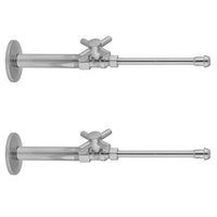 Quarter Turn Straight Pattern 1/2" IPS x 3/8" O.D. Faucet Supply Kit with Contempo Cross Handle, 20" Supply Tubes, Escutcheons in Multiple Finishes - Maison&Co.