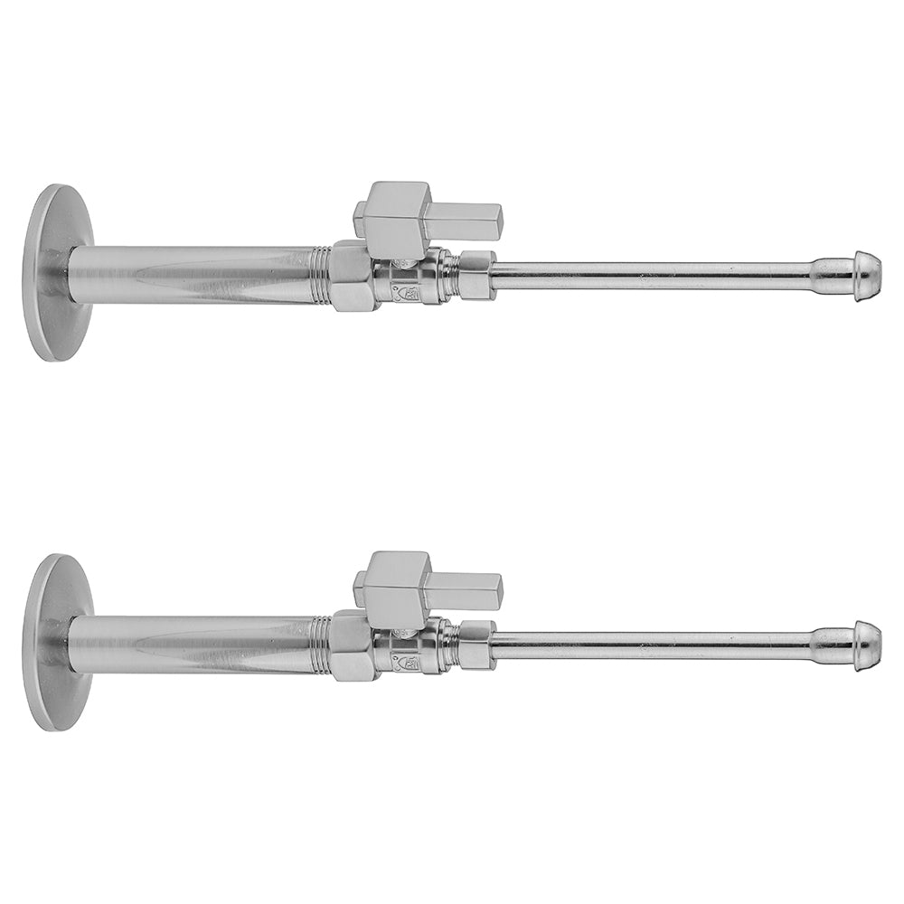 Quarter Turn Straight Pattern 1/2" IPS x 3/8" O.D. Faucet Supply Kit with Square Lever 20" Supply Tubes, Escutcheons in Multiple Finishes - Maison&Co.