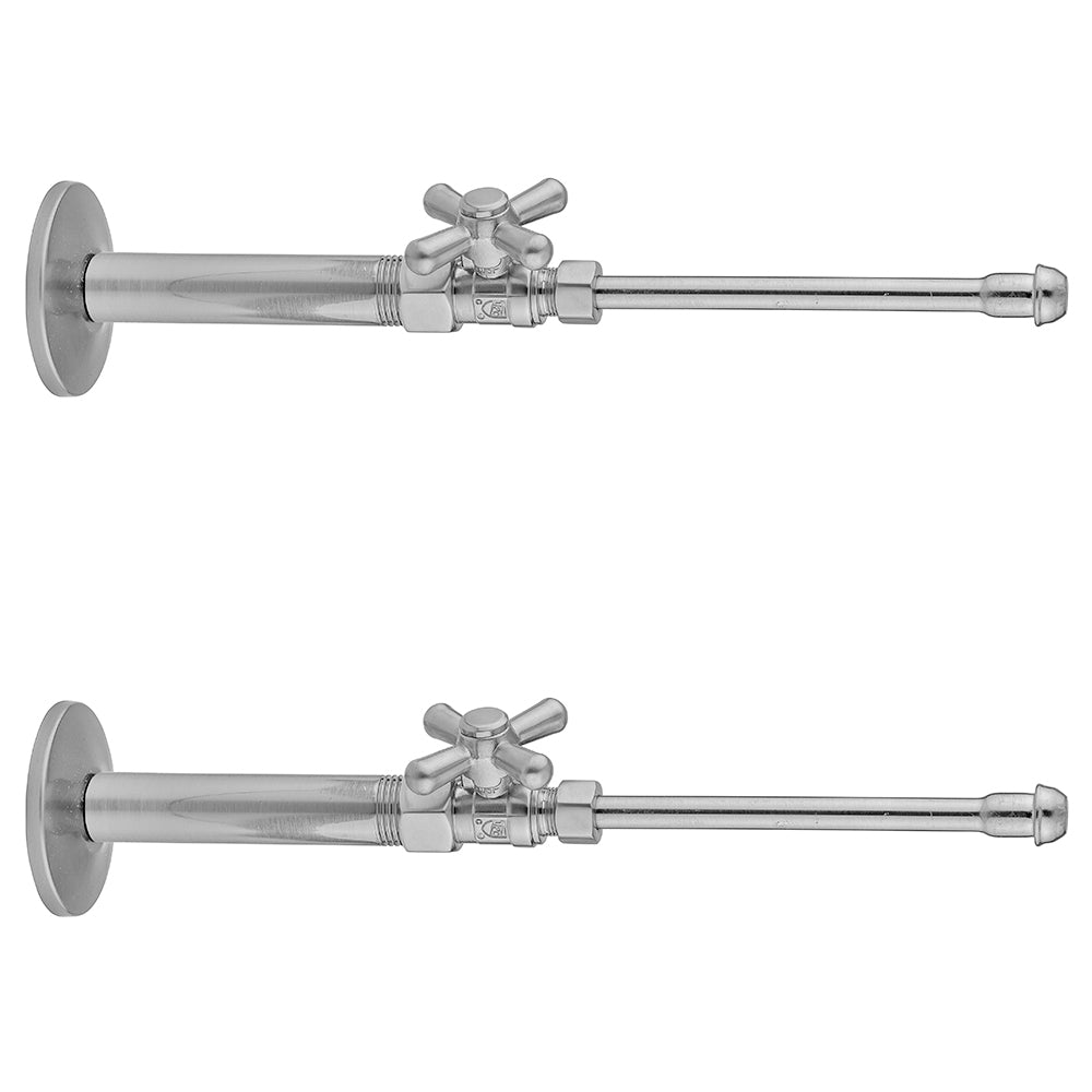 Quarter Turn Straight Pattern 1/2" IPS x 3/8" O.D. Faucet Supply Kit with Standard Cross Handle, 20" Supply Tubes, Escutcheons in Multiple Finishes - Maison&Co.