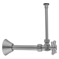 Quarter Turn Angle Pattern 5/8" O.D. Compression (Fits 1/2" Copper) x 3/8" O.D. Toilet Supply Kit Contempo Cross Handle, 20" Supply Tube, Cover Tube, Escutcheon in Multiple Finishes - Maison&Co.