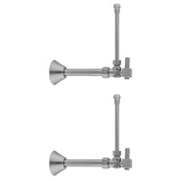 Quarter Turn Angle Pattern 5/8" O.D. Compression (Fits 1/2" Copper) x 3/8" O.D. Faucet Supply Kit Square Lever, 20" Supply Tubes Cover Tubes, Escutcheons in Multiple Finishes - Maison&Co.
