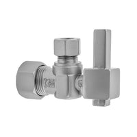 Quarter Turn Angle Pattern 5/8" O.D. Compression (FITS 1/2" Copper) x 3/8" O.D. Supply Valve with Square Lever Handle in Multiple Finishes - Maison&Co.
