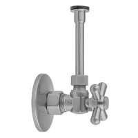 Quarter Turn Angle Pattern 5/8" O.D. Compression (Fits 1/2" Copper) x 3/8" O.D. Toilet Supply Kit Standard Cross Handle, 20" Supply Tube, Escutcheon in Multiple Finishes - Maison&Co.