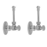 Quarter Turn Angle Pattern 5/8" O.D. Compression (Fits 1/2" Copper) x 3/8" O.D. Faucet Supply Kit with Oval Handle, 20" Supply Tubes, Escutcheons in Multiple Finishes - Maison&Co.
