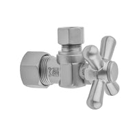 Quarter Turn Angle Pattern 5/8" O.D. Compression (FITS 1/2" Copper) x 3/8" O.D. Supply Valve with Standard Cross Handle in Multiple Finishes - Maison&Co.