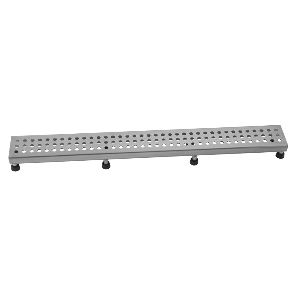 24" Channel Drain Round Dotted Grate in Multiple Finishes