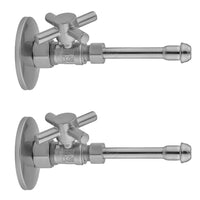 Quarter Turn Straight Pattern 5/8" O.D. Compression (Fits 1/2" Copper) x 3/8" O.D. Faucet Supply Kit with Contempo Cross Handle, 20" Supply Tubes, Escutcheons in Multiple Finishes - Maison&Co.