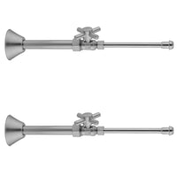 Quarter Turn Straight Pattern 5/8" O.D. Compression (Fits 1/2" Copper) x 3/8" O.D. Faucet Supply Kit Contempo Cross, 20" Supply Tubes, Cover Tubes, Escutcheons in Multiple Finishes - Maison&Co.