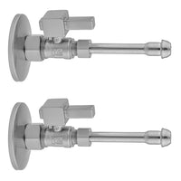 Quarter Turn Straight Pattern 5/8" O.D. Compression (Fits 1/2" Copper) x 3/8" O.D. Faucet Supply Kit Contempo Cross Handle, 20" Supply Tubes, Escutcheons in Multiple Finishes - Maison&Co.