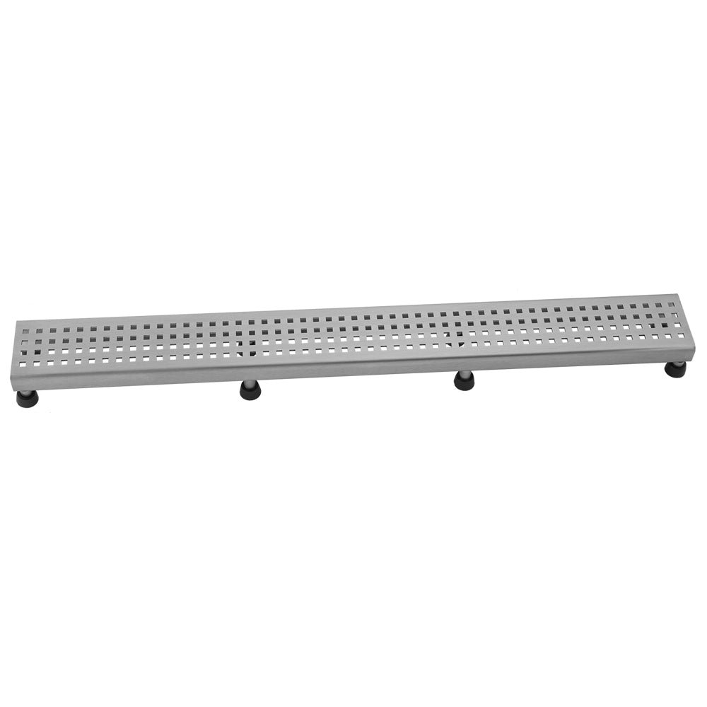 24" Channel Drain Square Dotted Grate in Multiple Finishes