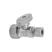 Quarter Turn Straight Pattern 5/8" O.D. Compression (Fits 1/2" Copper) x 1/2" O.D. Supply Valve with Oval Handle in Multiple Finishes - Maison&Co.