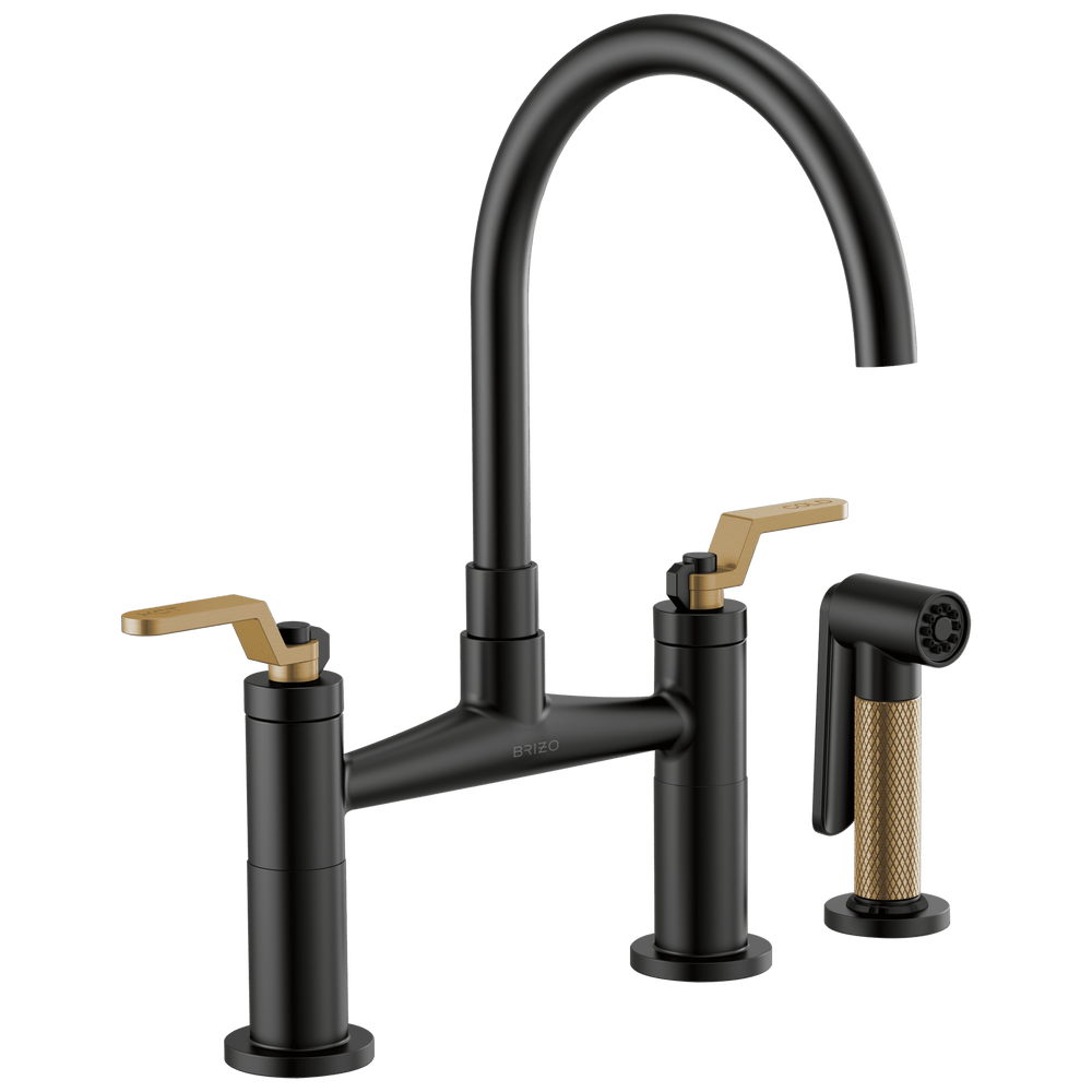 Brizo Litze®: Bridge Faucet with Arc Spout and Industrial Handle - Maison&Co.