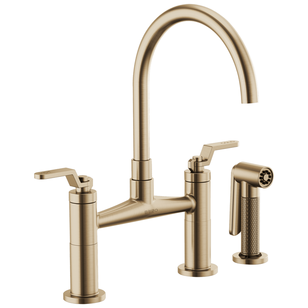 Brizo Litze®: Bridge Faucet with Arc Spout and Industrial Handle - Maison&Co.