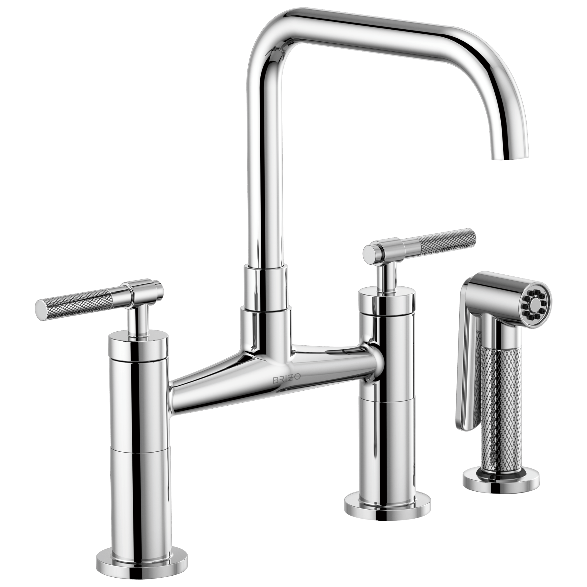 Brizo Litze®: Bridge Faucet with Square Spout and Knurled Handle - Maison&Co.