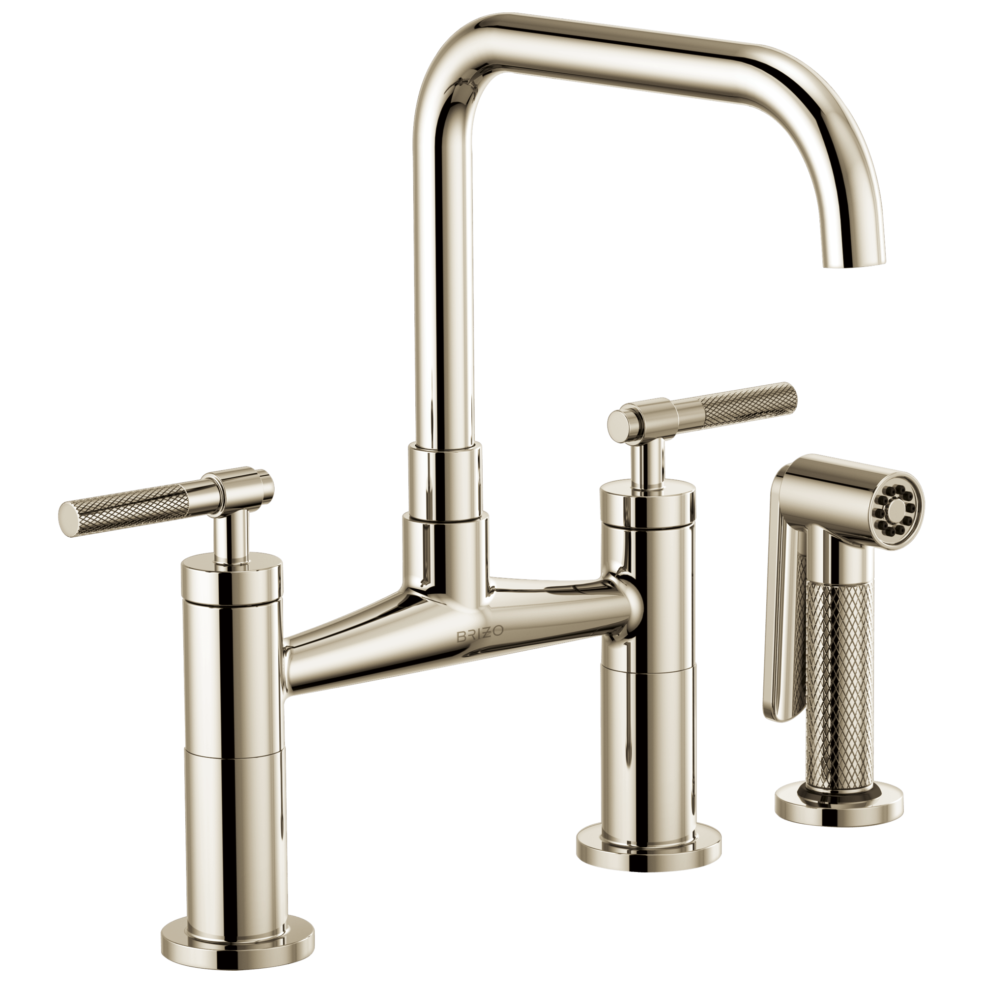 Brizo Litze®: Bridge Faucet with Square Spout and Knurled Handle - Maison&Co.