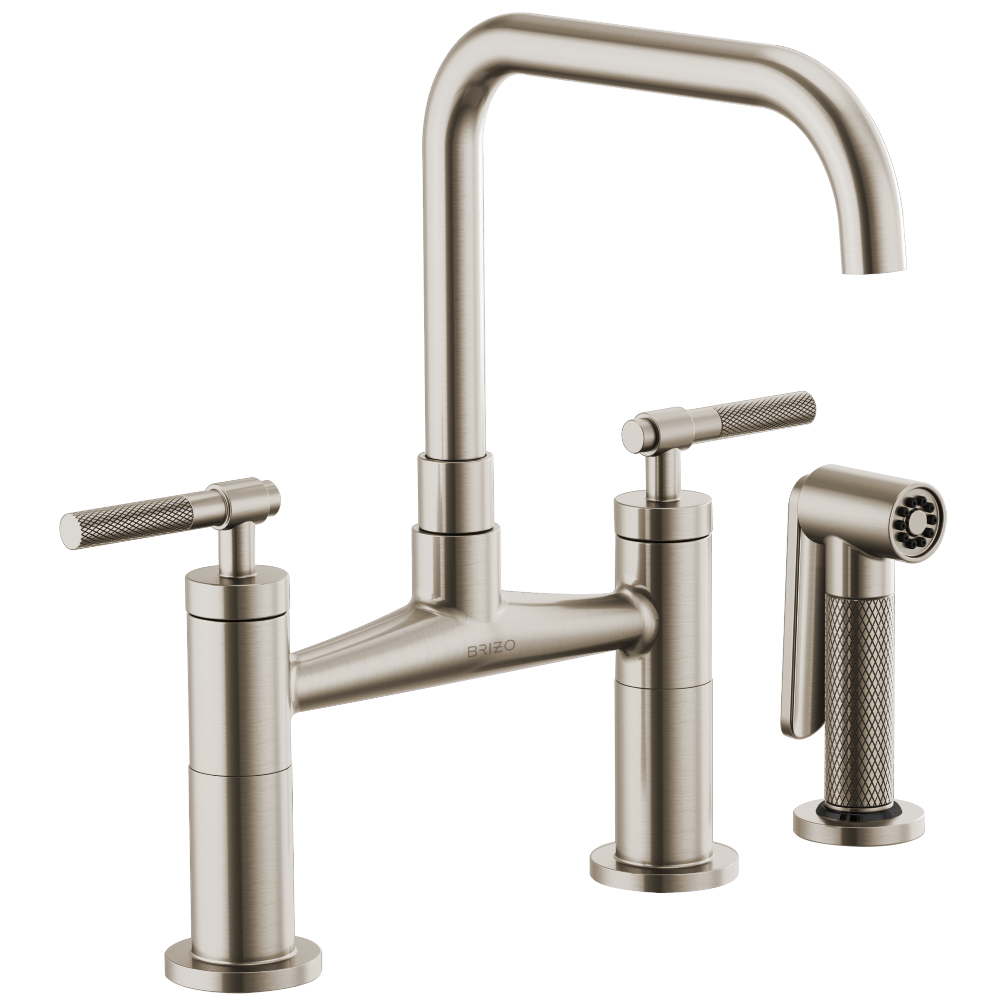 Brizo Litze®: Bridge Faucet with Square Spout and Knurled Handle - Maison&Co.