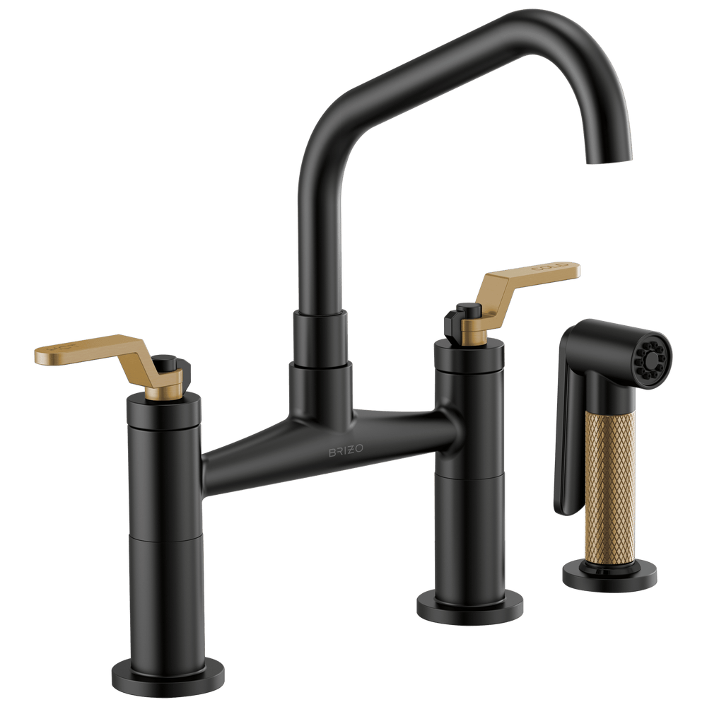 Brizo Litze®: Bridge Faucet with Angled Spout and Industrial Handle - Maison&Co.