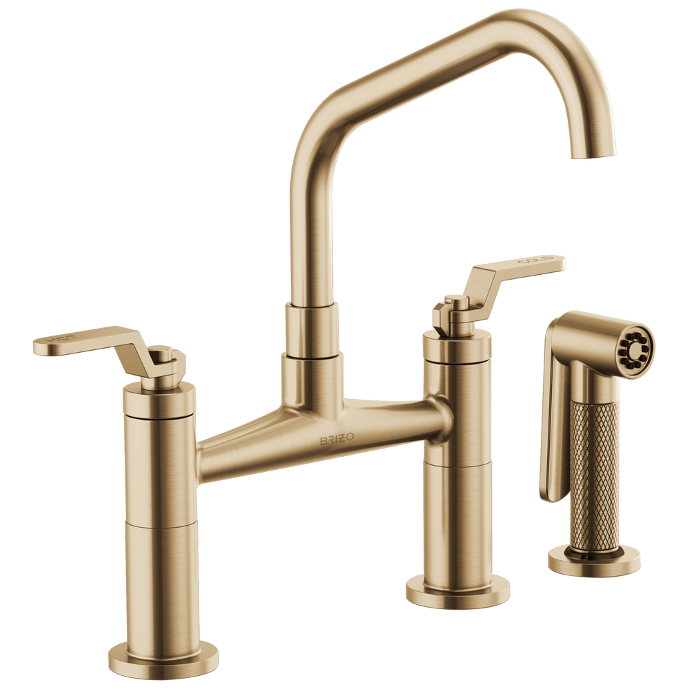 Brizo Litze®: Bridge Faucet with Angled Spout and Industrial Handle - Maison&Co.