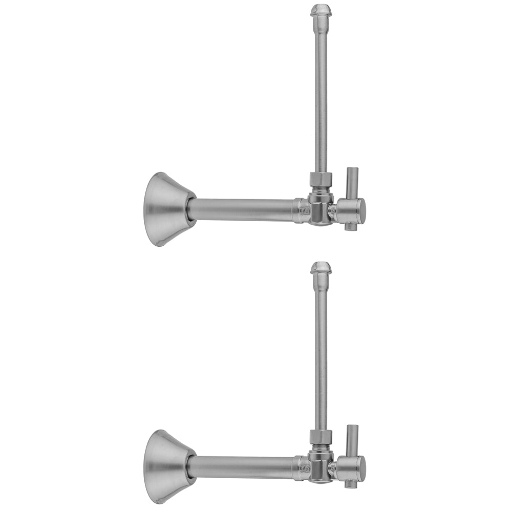 Quarter Turn Angle Pattern 1/2" Copper (Sweat Fit) x 3/8" O.D. Faucet Supply Kit with Contempo Lever Handle, 20" Supply Tubes & Bell Escutcheons in Multiple Finishes - Maison&Co.