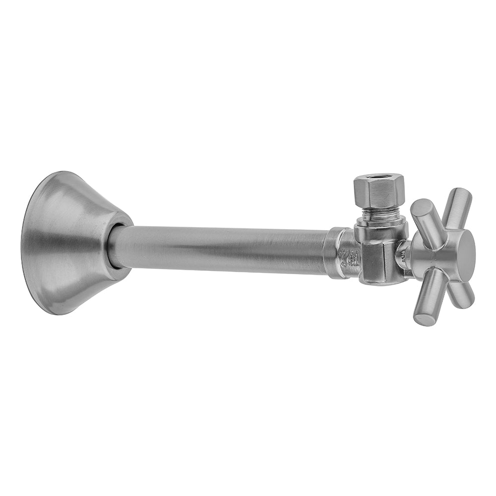 Quarter Turn 1/2" Copper (Sweat Fit) x 3/8" O.D. Outlet Angle Supply Valve with Contempo Cross Handle in Multiple Finishes - Maison&Co.