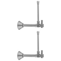 Quarter Turn Angle Pattern 1/2" Copper (Sweat Fit) x 3/8" O.D. Faucet Supply Kit with Square Lever Handle, 20" Supply Tubes & Bell Escutcheons in Multiple Finishes - Maison&Co.