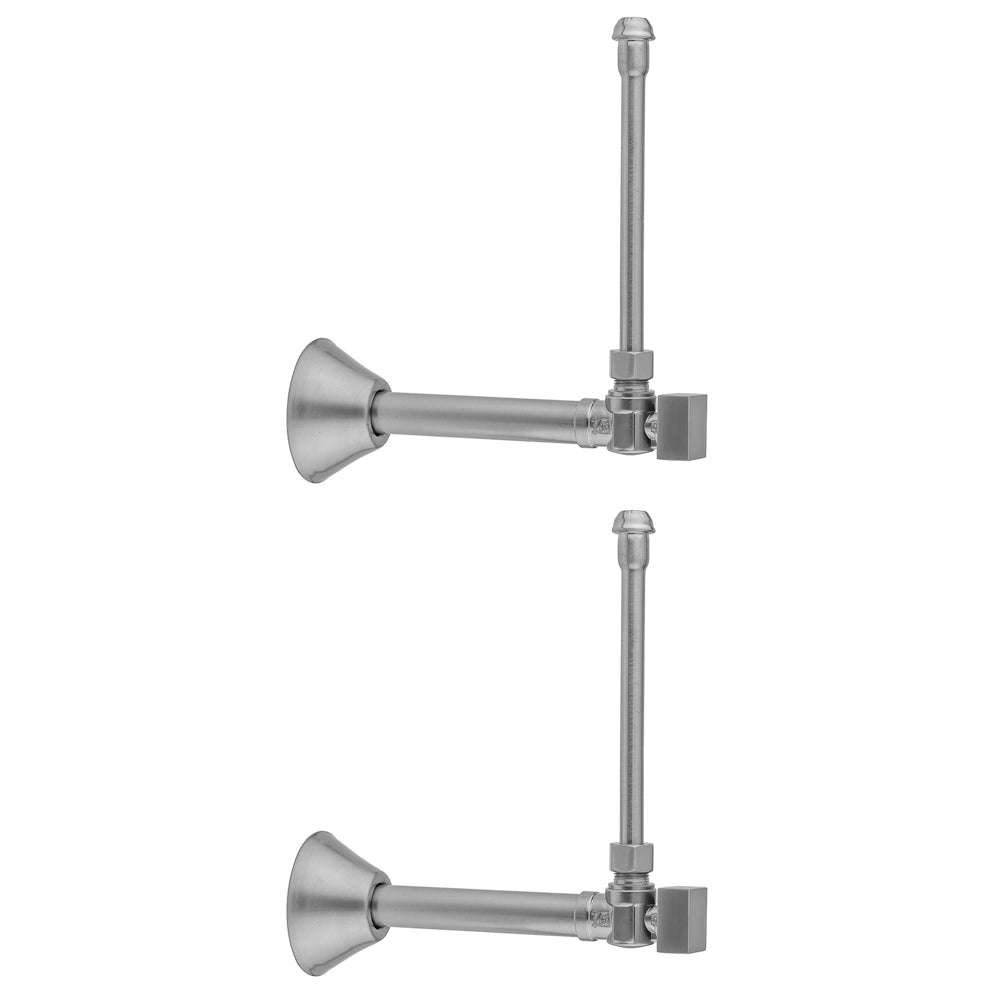 Quarter Turn Angle Pattern 1/2" Copper (Sweat Fit) x 3/8" O.D. Faucet Supply Kit with Square Handle, 20" Supply Tubes, Escutcheons in Multiple Finishes - Maison&Co.