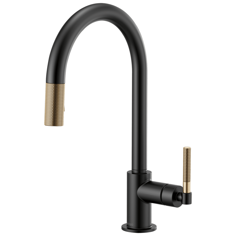 Brizo Litze®: Pull-Down Faucet with Arc Spout and Knurled Handle - Maison&Co.