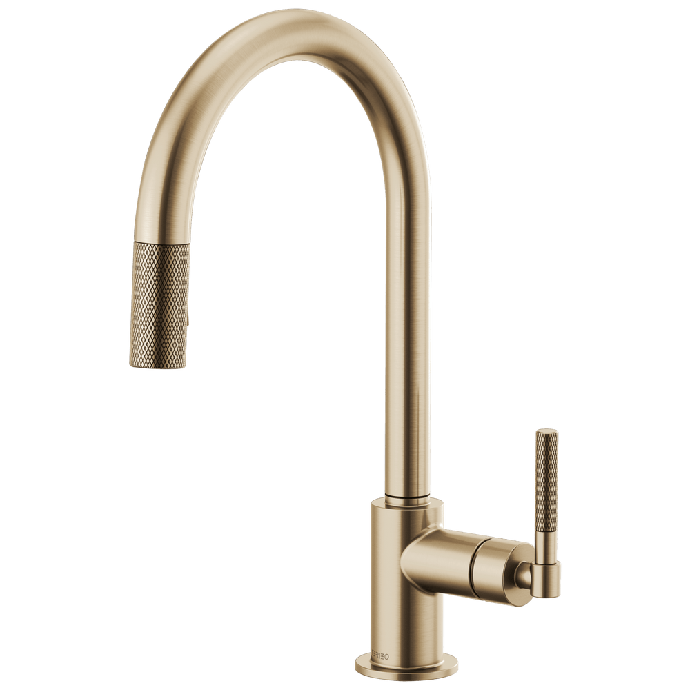 Brizo Litze®: Pull-Down Faucet with Arc Spout and Knurled Handle - Maison&Co.