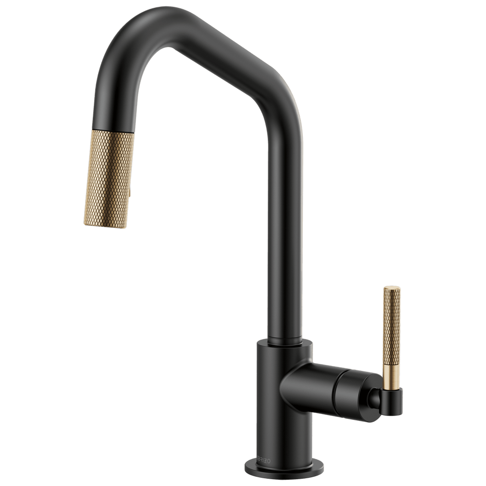 Brizo Litze®: Pull-Down Faucet with Angled Spout and Knurled Handle - Maison&Co.