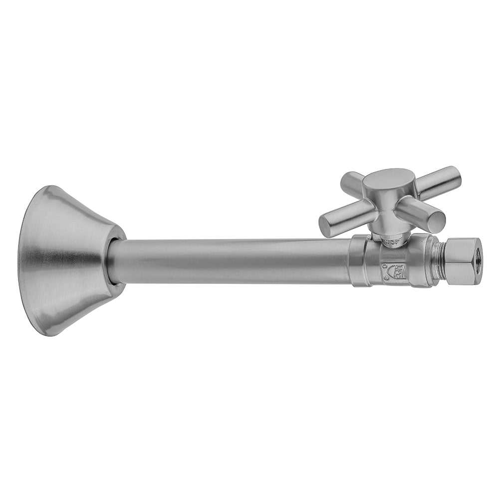 Quarter Turn Straight Pattern 1/2" Copper (Sweat Fit) x 3/8" O.D. Supply Valve with Contempo Cross Handle in Multiple Finishes - Maison&Co.